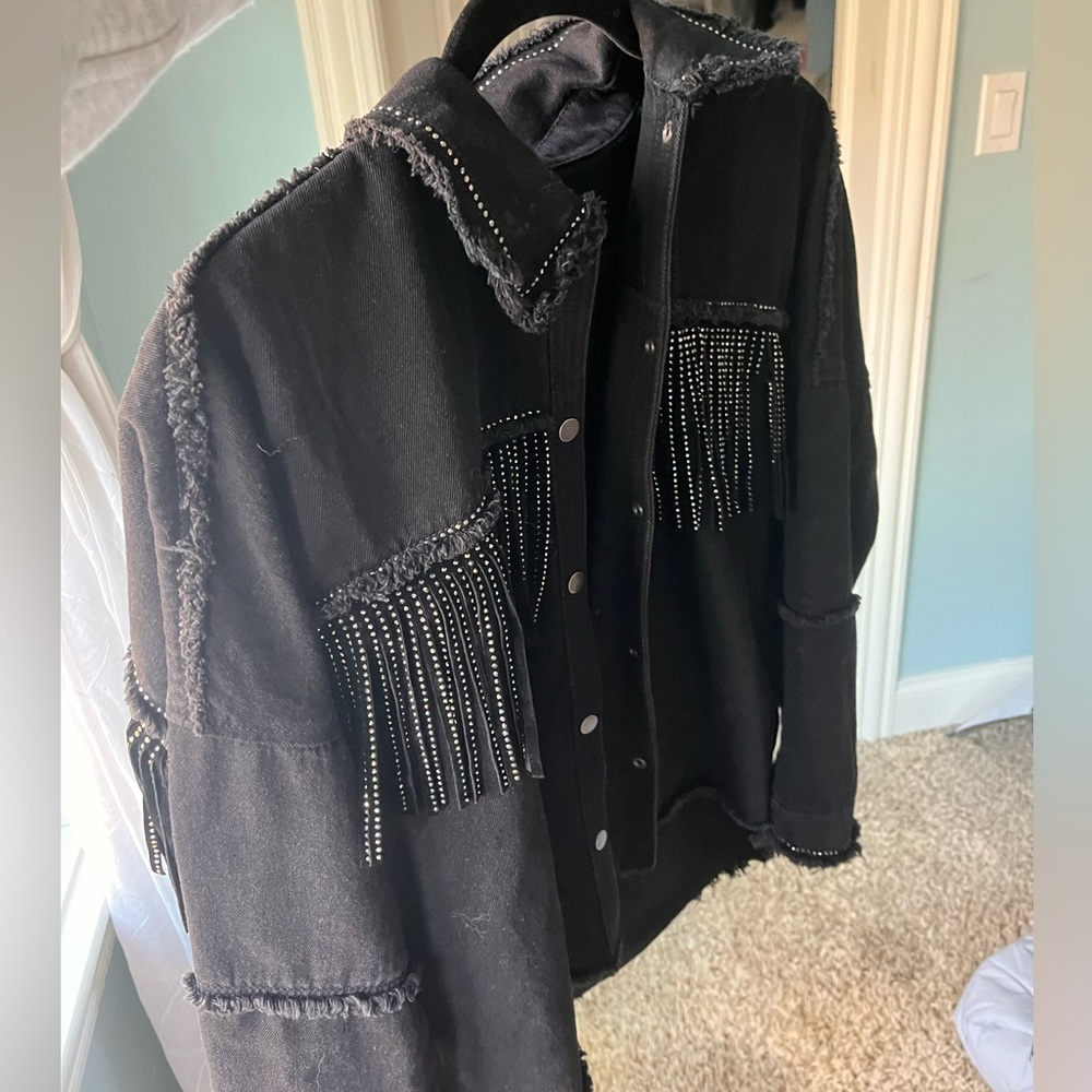 ZARA BEDAZZLED TASSEL JACKET